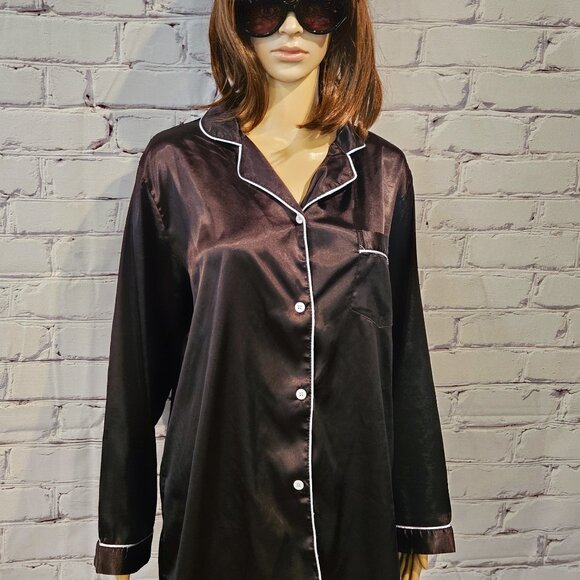 AMAZON, Black satin silk pyjamas set - Picture 12 of 13
